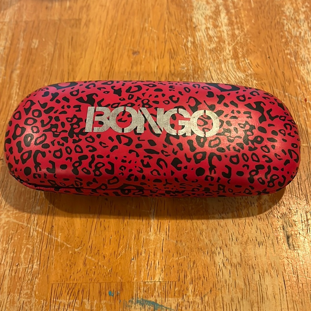 BONGO Red/Black Leopard Hard Eyeglass Case